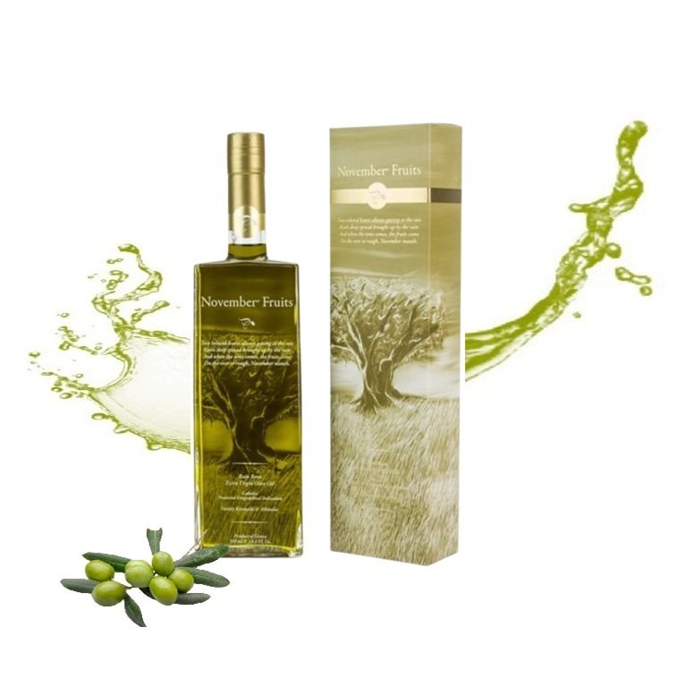 Grecka oliwa z oliwek Extra Virgin November Fruits z płatkami złota 500ml