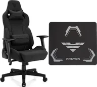 Fotele gamingowe - Fotel SENSE7 Sentinel materiałowy czarny + Podkładka PREYON Falcon - miniaturka - grafika 1