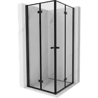Kabiny prysznicowe - Mexen Mist-F Duo kabina prysznicowa składana 70 x 70 cm, czarna ramka, czarna - 8A6-070L-070P-70-70 - miniaturka - grafika 1