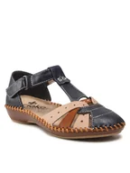 Sandały damskie - Rieker Sandały M1655-14 Granatowy - miniaturka - grafika 1