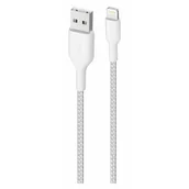 Kable komputerowe i do monitorów - PURO PURO Fabric Ultra Strong Kabel w oplocie heavy duty USB-A / Lightning MFi 2m (biały) CAPLTFABK32MTWHI - miniaturka - grafika 1