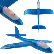Samoloty i helikoptery - Samolot Styropianowy Led Light Niebieski Rzutka - miniaturka - grafika 1