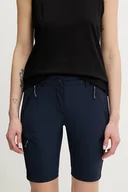 Spodnie sportowe damskie - Mammut szorty outdoorowe Runbold IV damskie kolor granatowy gładkie high waist 1023-01200 - miniaturka - grafika 1