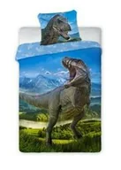 Pościel dla dzieci - Faro Pościel bawełniana 140x200 Dinozaur t rex 001 niebieska poszewka 70x90 - miniaturka - grafika 1