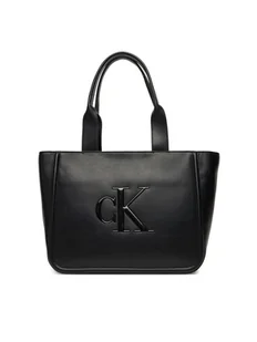 Calvin Klein Torebka Bold Ck Medium Tote LV04F3218G Czarny - Torebki damskie - miniaturka - grafika 1