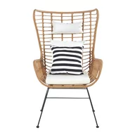 Fotele i krzesła ogrodowe - Fotel JARDIN pleciony naturalny BOHO - miniaturka - grafika 1