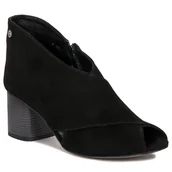 Botki damskie - Maciejka Botki damskie na słupku welurowe czarne-37 - miniaturka - grafika 1