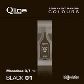 Pozostałe akcesoria kosmetyczne - Jednorazowy pigment do makijażu permanentnego Bioevolution Black 01 Qline Pro 0,7ml monodose - miniaturka - grafika 1