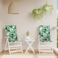 Poduszki na krzesła - vidaXL Poduszki na krzesła ogrodowe, 2 szt., wzór w liście, tkanina - miniaturka - grafika 1