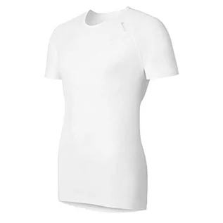 Koszulki męskie - Odlo Odlo Cubic podkoszulek męski z okrągłym wycięciem przy szyi, biały, s 140042-10000 - grafika 1