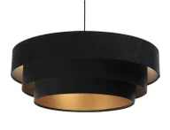 Lampy sufitowe - Czarno-złota welurowa lampa wisząca glamour - 5X S438 B8-P87 - miniaturka - grafika 1