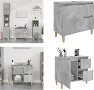 Szafki łazienkowe - vidaXL Szafka łazienkowa betonowa szara 65x33x60 cm materiał drewnopochodny - Szafka łazienkowa - Szafki łazienkowe - Szafka łazienkowa - Szafka łazienkowa - miniaturka - grafika 1