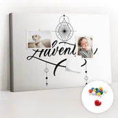 Tablice i flipcharty - Szkolna Tablica korkowa 60x40 cm, Kolorowe Pinezki, wzór Przygoda - miniaturka - grafika 1