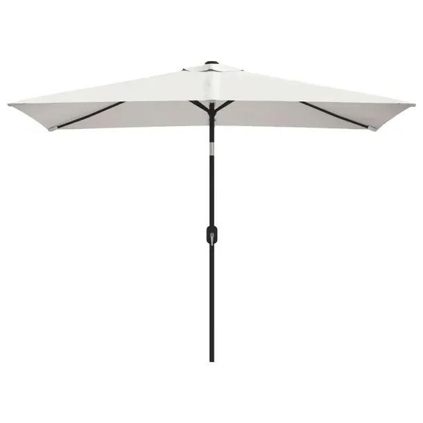 Parasol ogrodowy UV i deszczoodporny 200x300 cm, piaskowy, stalowy słupek