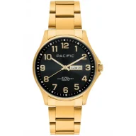 Zegarki męskie - Złoty męski zegarek na bransolecie PACIFIC SMB-1073D-06 - miniaturka - grafika 1