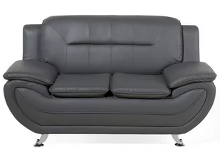 Shumee Shumee Sofa 2-osobowa ekoskóra szara LEIRA 73955 - Sofy i kanapy - miniaturka - grafika 1