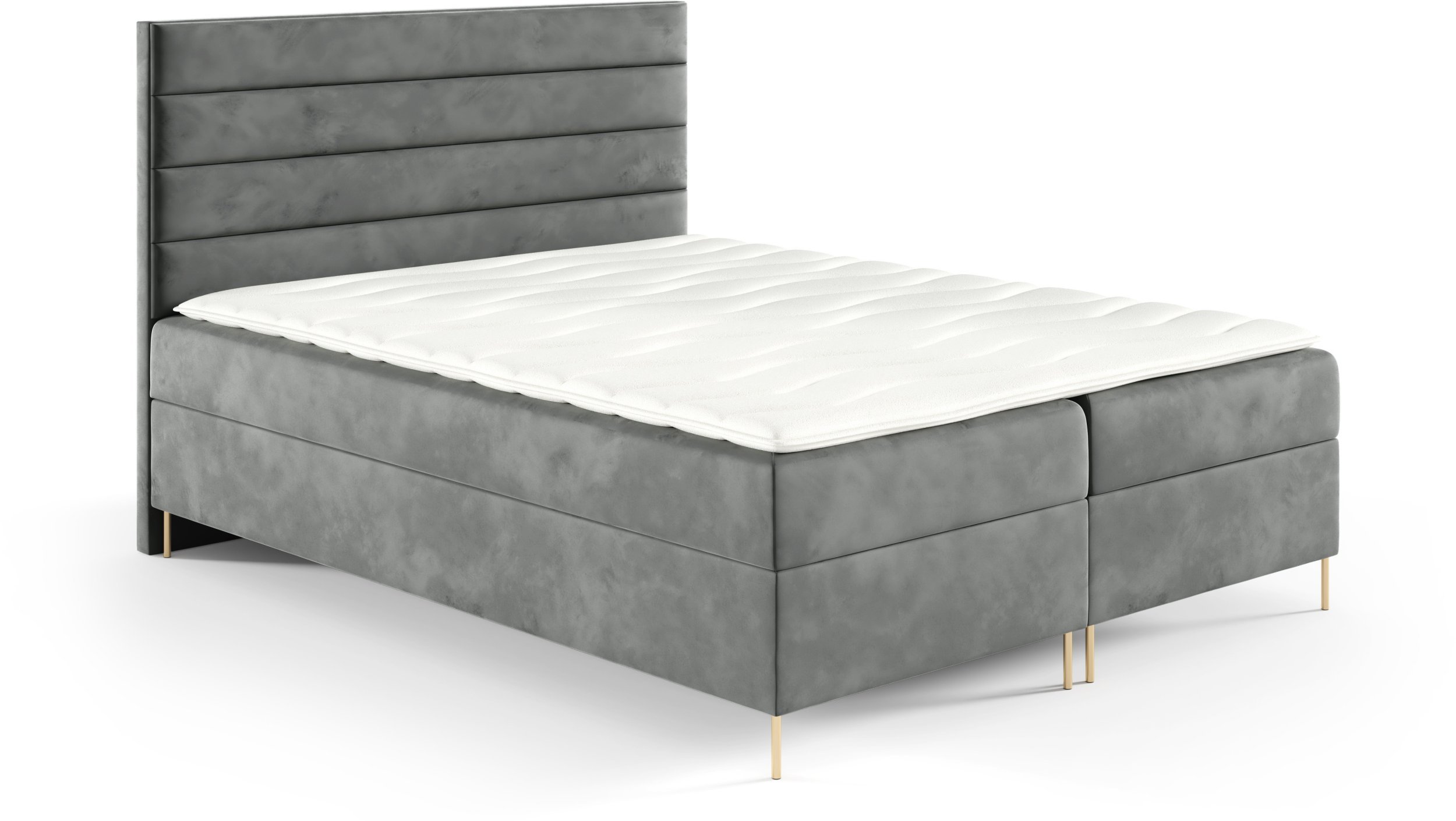 Malys Group Łóżko kontynentalne Bella Box 120x200 z nóżkami riviera 91