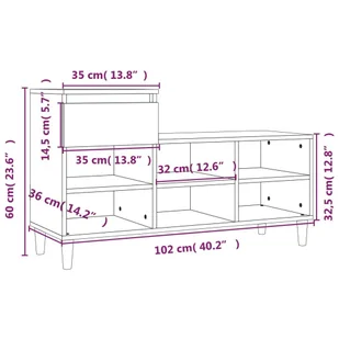 Lumarko Szafka na buty, szary dąb sonoma, 102x36x60 cm - Szafki na buty - miniaturka - grafika 12