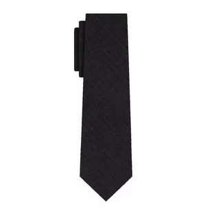 Krawat z wiskozy granatowy w bordowe paski EM 12 - EM Men's Accessories - Krawaty i muchy męskie - miniaturka - grafika 1