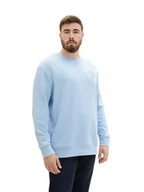 Bluzy męskie - TOM TAILOR bluza męska plus size, 32245 – Washed Out Middle Blue, XXL duże rozmiary - miniaturka - grafika 1