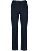 Spodnie damskie - GERRY WEBER Eleganckie elastyczne spodnie z rozcięciami na dole Niebieski 36/S - miniaturka - grafika 1