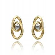 Kolczyki - Kolczyki Sztyfty Złote Z Perłą Shell Kolczyki Metaloplastyka - miniaturka - grafika 1