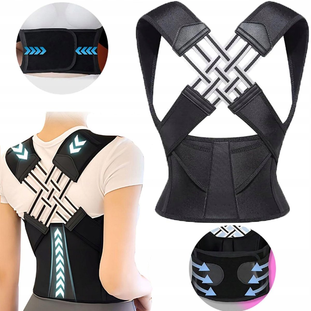 Pas do korekcji postawy pleców dzieci i dorosłych XL