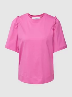 Koszulki i topy damskie - T-shirt w jednolitym kolorze model ‘PENELOPE’ - grafika 1