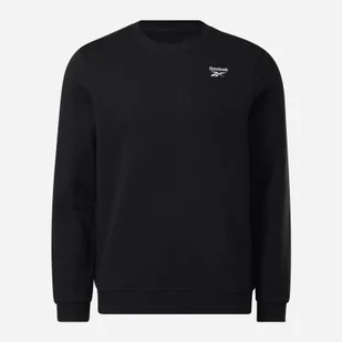 Bluza bez kaptura męska polarowa Reebok Identity Small Logo Fleece Crew 100202864 XL Czarna (1200143505328). Bluzy bez kaptura męskie - Bluzy męskie - miniaturka - grafika 1