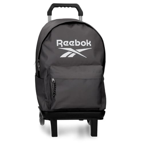 Reebok Boston Plecak Szkolny Dwukomorowy z Przenośnym Wózkiem 15,6 cala Szary 31x44x17,5 cm Poliester by Joumma Bags, Szary, 31x44x17.5 cms, dwukomorowy plecak na laptopa