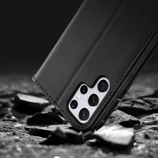 Dux Ducis Hivo skórzane etui z klapką pokrowiec ze skóry naturalnej portfel na karty i dokumenty Samsung Galaxy S22 Ultra niebieski - Etui i futerały do telefonów - miniaturka - grafika 20