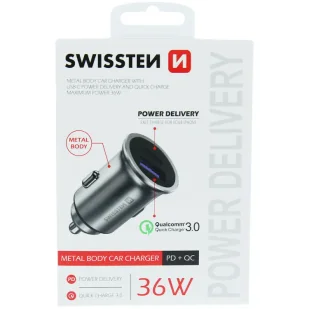 SWISSTEN Ładowarka samochodowa 1xUSB 1xUSB-C 2,4A 36W - Ładowarki samochodowe - miniaturka - grafika 5