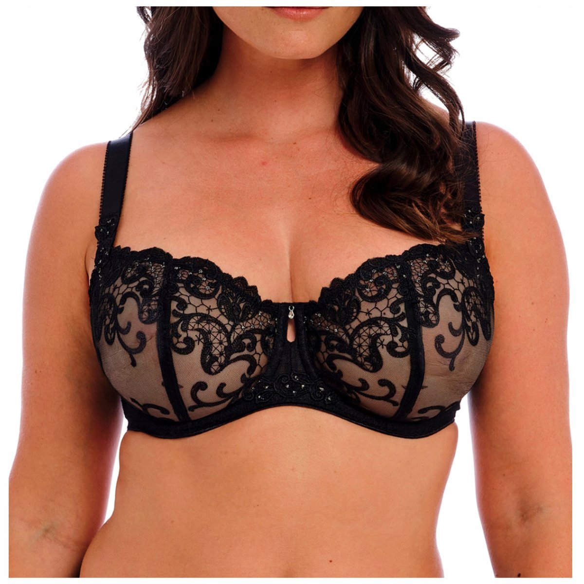 Biustonosz miękki soft stanik balkonetka FANTASIE PORTIA czarna 32E/70F