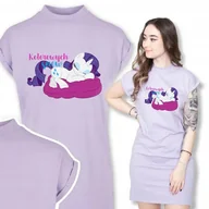 Koszule damskie - Piżama Koszula Nocna Fiolet KOLOROWYCH SNÓW Wz - S - miniaturka - grafika 1