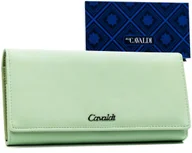 Portfele - Zielony duży portfel damski 4U CAVALDI skóra ekologiczna klasyczny poziomy na zatrzask rozbudowany i pojemy schowek na suwak pudełko prezentowe - miniaturka - grafika 1
