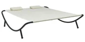 Leżaki ogrodowe - Elior Dwuosobowy nowoczesny leżak ogrodowy kremowy F6-Z78 - miniaturka - grafika 1