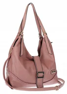 Torebki damskie - Torebka Damska listonoszka worek torba na ramię duża pojemna CH7712 Różowa - miniaturka - grafika 1