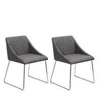 Krzesła - Beliani Zestaw 2 krzeseł do jadalni ciemnoszary ARCATA 68690 - miniaturka - grafika 1
