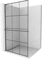 Ścianki i drzwi prysznicowe - Mexen Kioto+ L ścianka prysznicowa z półką Walk-in 120 x 200 cm, czarny wzór, gun metal - 800-120-123-95-77 - miniaturka - grafika 1