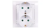 Gniazdka elektryczne - Ospel Gniazdo podwójne schuko Impresja BIAŁY GP-2YSP/00 - miniaturka - grafika 1