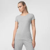 Koszulki sportowe damskie - Damski t-shirt basic 4F NOSD4-TSD300 - szary - miniaturka - grafika 1