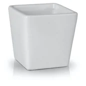 Donice - Osłonka ceramiczna kwadratowa 9 cm biała - miniaturka - grafika 1