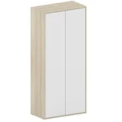 Regały biurowe - Regał biurowy FUTURE, 1900 x 850 x 450 mm, biały/dąb - miniaturka - grafika 1