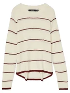 Swetry damskie - Vero Moda Sweter w kolorze czerwono-kremowym - miniaturka - grafika 1