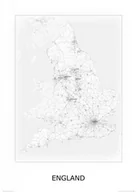 Plakaty - Plakat NICE WALL England, black and white, mapa 50x70 cm - miniaturka - grafika 1