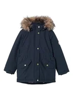 Kurtki i płaszcze dla dziewczynek - NAME IT Dziewczęca kurtka parka Nkfmarlin Pb, Dark Sapphire, 134 cm - miniaturka - grafika 1