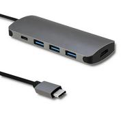 Huby USB - Qoltec Kabel adapter Qoltec USB 3.1 C 3x USB 3.0 | USB typ C | HDMI 50381 - miniaturka - grafika 1