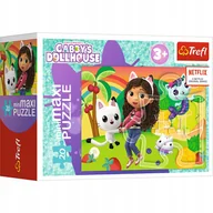 Zabawki interaktywne dla dzieci - Puzzle 20 MiniMaxi Koci Domek Gabi 20 elementów 3+ Trefl 21158 - miniaturka - grafika 1