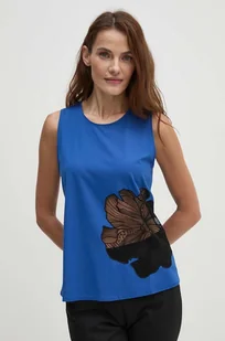 Sisley bluzka kolor niebieski 5NQXLH01A - Bluzki damskie - miniaturka - grafika 1