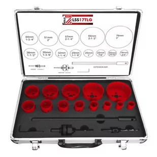 Zestaw otwornic 19-76 mm Hss LSS17TLG otwornice - Otwornice - miniaturka - grafika 1